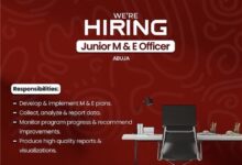 Junior Monitoring & Evaluation (M&E) Officer – ACE Charity