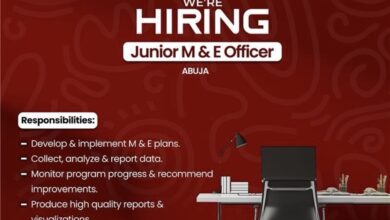 Junior Monitoring & Evaluation (M&E) Officer – ACE Charity