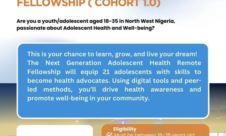 Official Call for Applications: NextGeneration Adolescent Health Fellowship (Cohort 1.0)