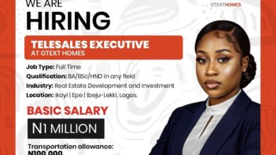 Job Vacancy: Telesales Executive – Gtext Homes