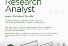 Research Analyst – Presidential Enabling Business Environment Council (PEBEC)